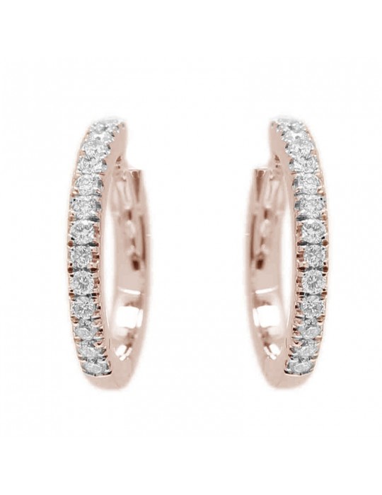 Orecchini Buonocore - Eternity Round - Oro Rosa 18 carati - Diamanti 0,17 ct - 227O01DP