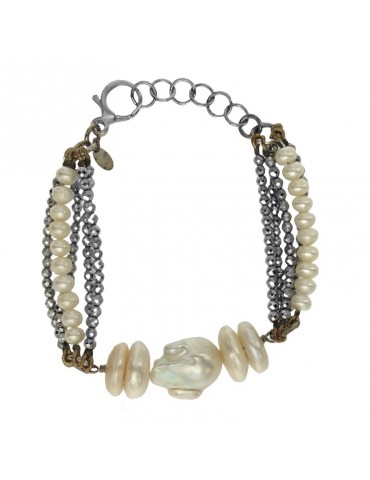 Bracciale Della Rovere - Argento 925% -Sfere di Ematite-Perle-BRDR7003