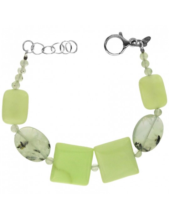 Della Rovere Bracelet - 925% Silver-Green Jasper-Lemon Quartz-DR119