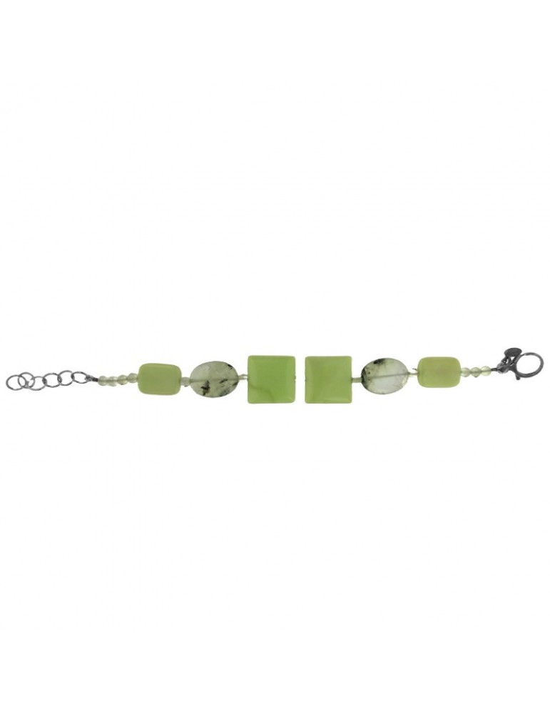 Della Rovere Bracelet - 925% Silver-Green Jasper-Lemon Quartz-DR119