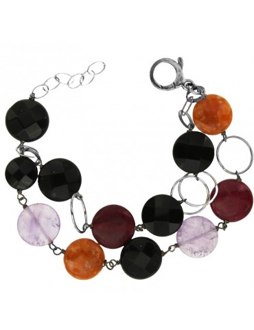 Della Rovere Bracelet-Silver 925%-Black Onyx-Amethyst-B071602G140076AD 2
