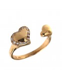 Buonocore Ring - Open in 18k Rose Gold with Hearts and Natural Diamonds - 0