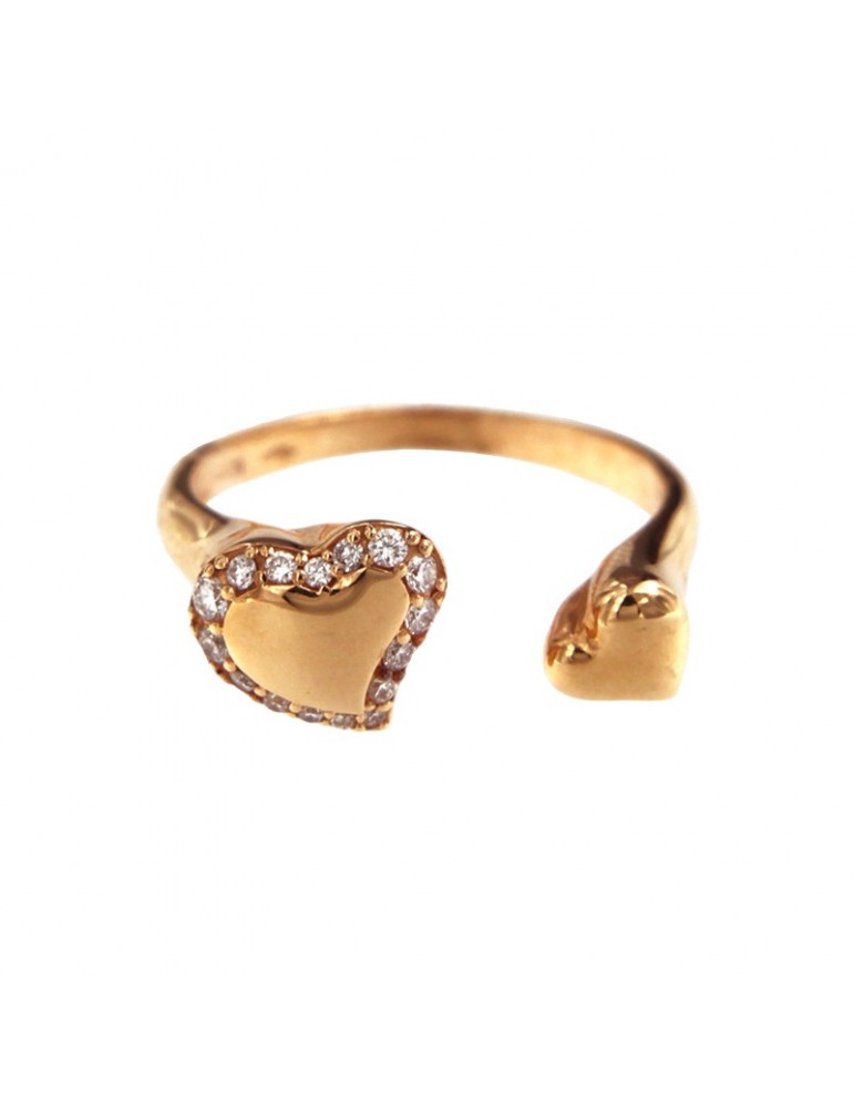 Anello Buonocore - Aperto - Oro Rosa 18 carati - Cuori - Diamanti - 041A02DP