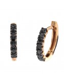 Orecchini Buonocore - Eternity Round - Cerchietto - Oro Rosa 18 carati - Diamanti Neri 0,44 ct - 1070O01NP