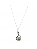 Nimei Necklace - in 18K White Gold with Tahitian Pearl, Natural Diamonds and Black Diamonds - 0