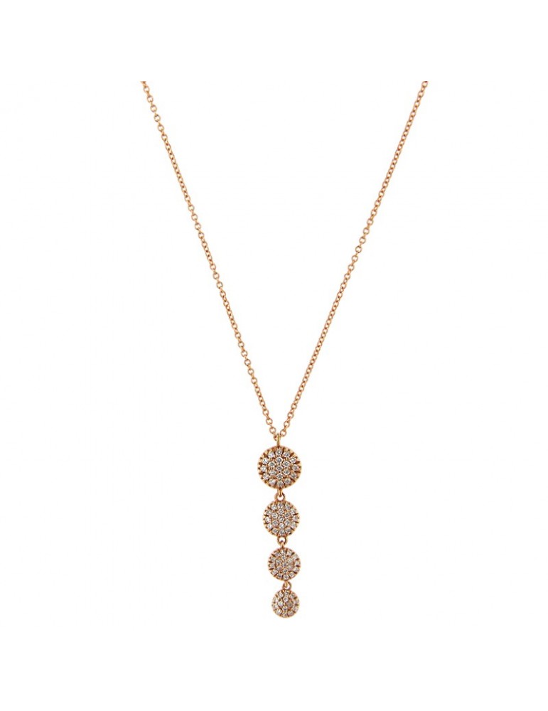 Buonocore Necklace - in 18k Rose Gold with Degradè Pendant and Natural Diamonds 0.27 ct - 0