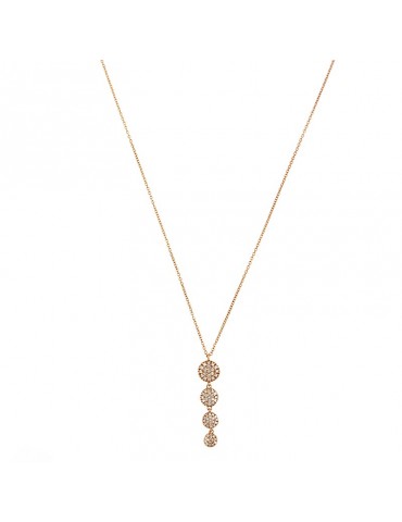 Buonocore Necklace - in 18k Rose Gold with Degradè Pendant and Natural Diamonds 0.27 ct - 0 2