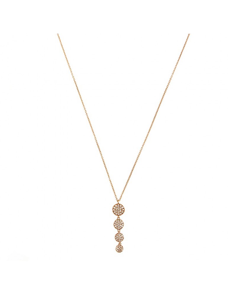 Buonocore Necklace - in 18k Rose Gold with Degradè Pendant and Natural Diamonds 0.27 ct - 0
