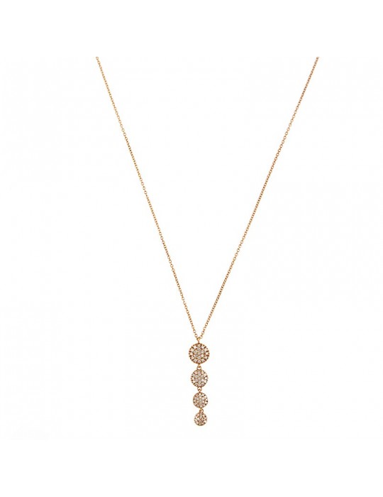 Buonocore Necklace - in 18k Rose Gold with Degradè Pendant and Natural Diamonds 0.27 ct - 0