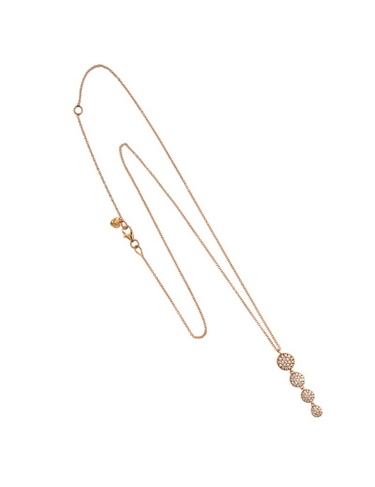 Buonocore Necklace - in 18k Rose Gold with Degradè Pendant and Natural Diamonds 0.27 ct - 0