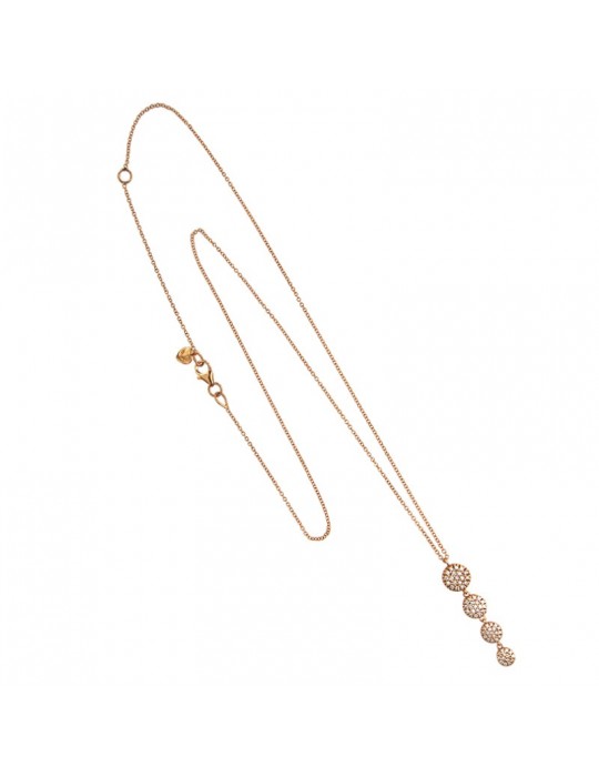Buonocore Necklace - in 18k Rose Gold with Degradè Pendant and Natural Diamonds 0.27 ct - 0