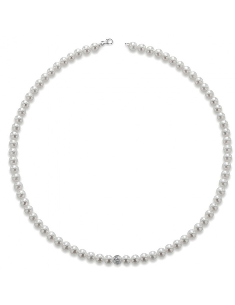 Collana Lelune - Young - Perle  4,5 - 5 mm - Oro Bianco - LLNK0150
