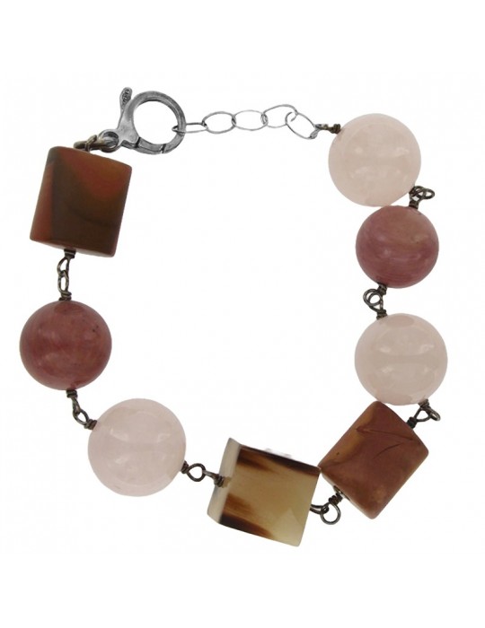 Della Rovere Bracelet - Rose Quartz - Jasper Square - BRDR070
