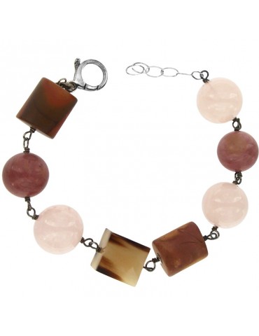 Della Rovere Bracelet - Rose Quartz - Jasper Square - BRDR070 2