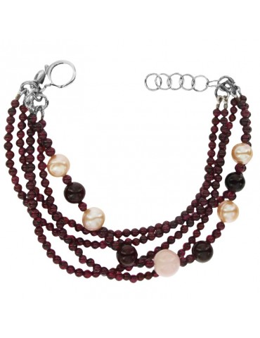 Bracciale Della Rovere - Granato Rosso Ciliegia -Quarzo Rosa-BRDR10816 2