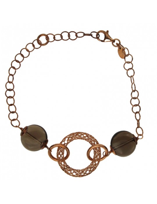 Della Rovere Bracelet - Pink - Central Ring - Smoky Quartz - DR207