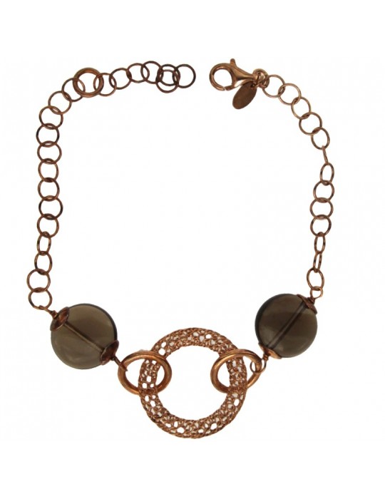 Della Rovere Bracelet - Pink - Central Ring - Smoky Quartz - DR207