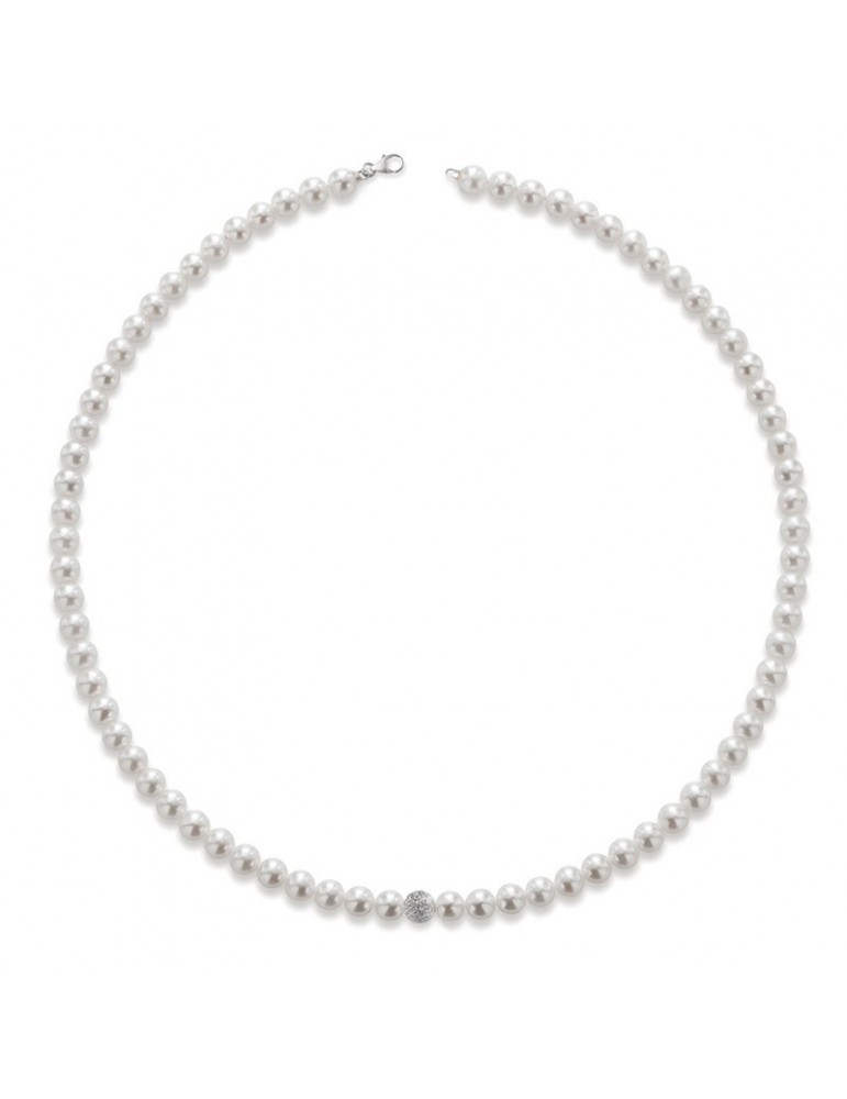 Collana Lelune - Classic - Perle  6 - 6,5 mm - Oro Bianco - LLNK0165