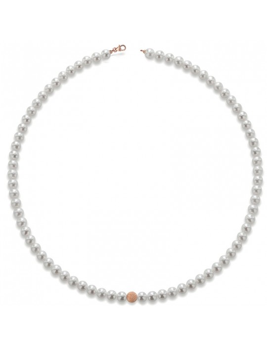 Collana Lelune - Classic - Perle  6 - 6,5 mm - Oro Rosa - LLNK0165P
