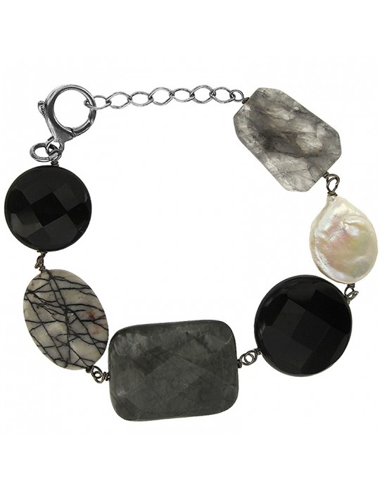 Bracciale Della Rovere - Perla Barocca - Pietra di Luna - DLRV37