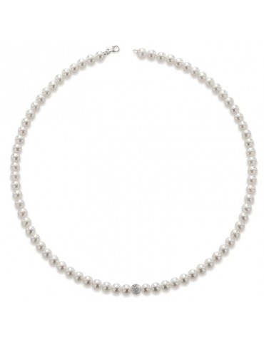 Collana Lelune - Classic - Perle  6,5 - 7 mm - Oro Bianco - LLNK0170