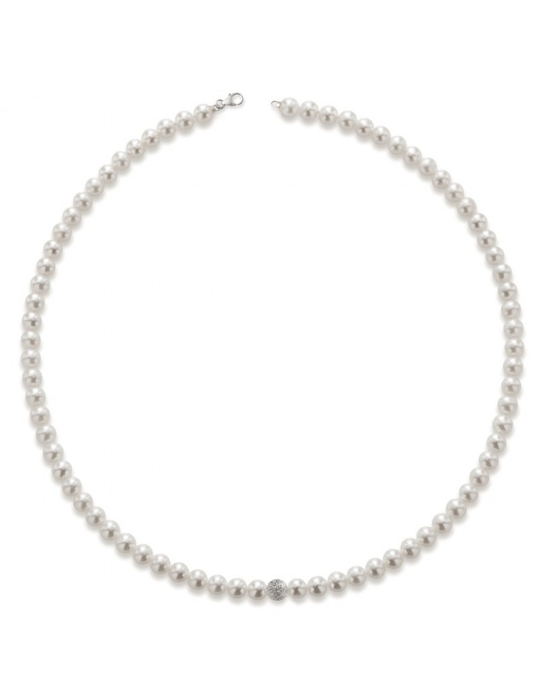 Collana Lelune - Classic - Perle  6,5 - 7 mm - Oro Bianco - LLNK0170