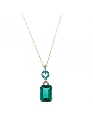 Collana Salvatore Plata - Pendente - Cristallo Verde - 211C0038