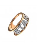 Buonocore Woman's Ring - Letters in 18k Rose Gold STAR with White Diamonds 0.27 ct - 0