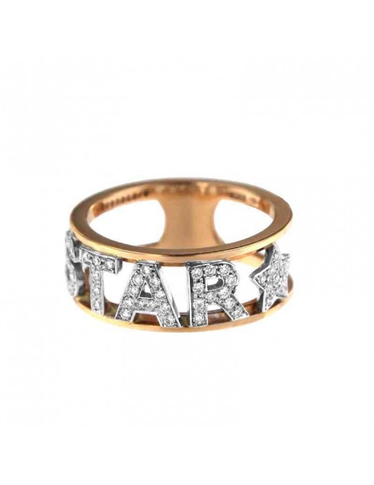 Anello Buonocore - Letters - Oro Rosa 18 carati STAR - Diamanti 0,27 ct - 010A118DB