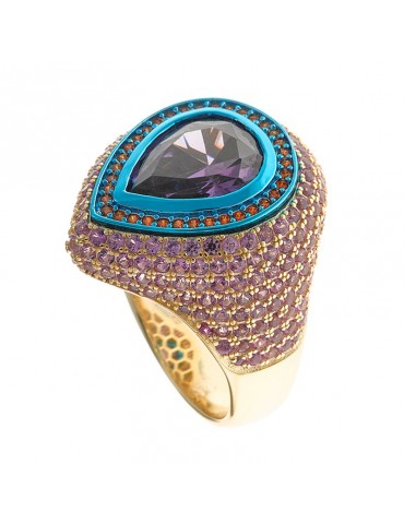 Anello Salvatore Plata - Ametista - Cubic Zirconia -Misura 16-211S0180