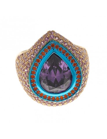 Salvatore Plata ring - Amethyst - Cubic Zirconia - Size 16-211S0180 2