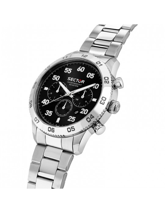 Orologio Sector - 270 - Multifunzione - Silver - 45mm-Nero-R3253578032
