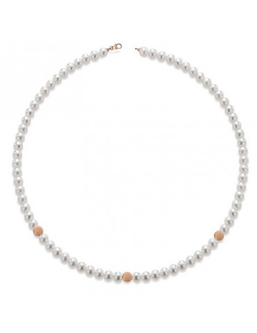 Collana Lelune - Classic - Perle  5 - 5,5 mm - Oro Rosa - LLNK0355P