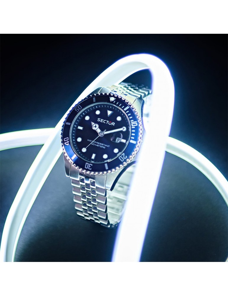 Orologio Sector - 230 - Tempo e Data - Silver - 43mm - Blu-R3253161053