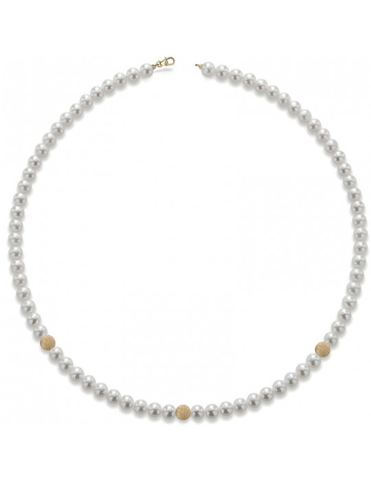 Lelune Classic Necklace with Cultivated Pearls 5,5-6 mm for Women - 0