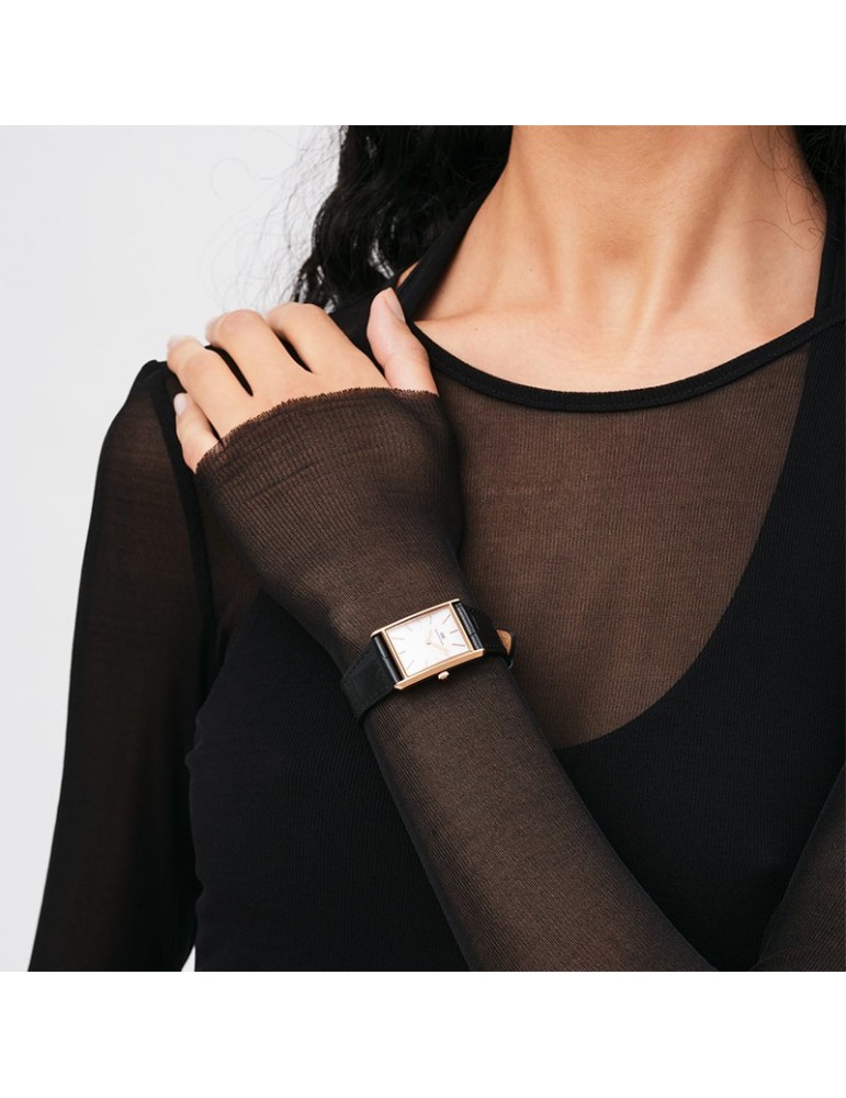 Daniel Wellington-Bound Black Crocodile Watch -32x22mm-White