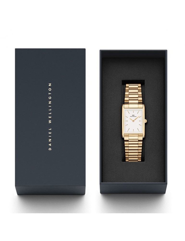 Daniel Wellington Watch-Bound 3-Link Gold-35x24mm-White-DW00100703