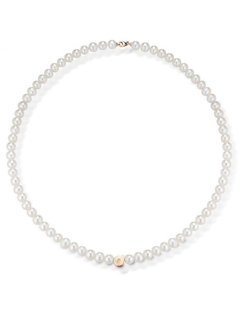 Collana Lelune - Moonlight - Perle - Oro Rosa - Diamanti - LLNK451