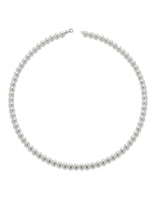 Collana Lelune - Young - Oro Bianco - Perle 4,5 - 5 mm -LLNK502