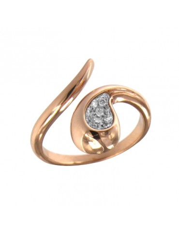 Buonocore - Dew Ring in 18k Rose Gold with Drop and Natural Diamonds - 0