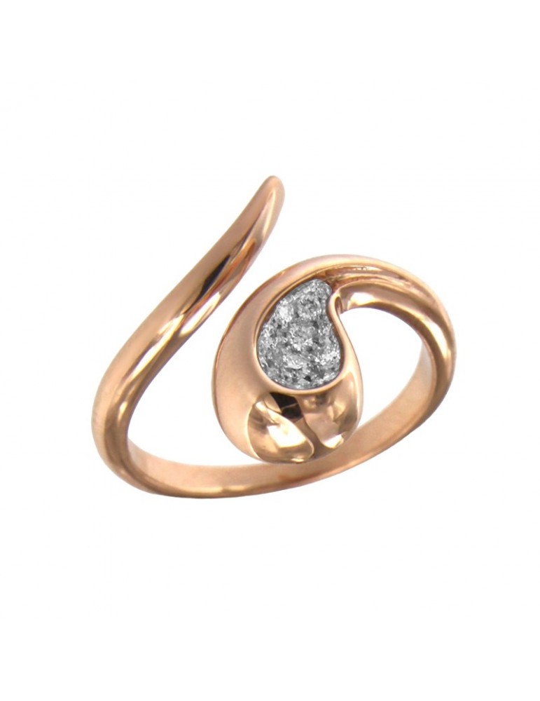 Buonocore - Dew Ring in 18k Rose Gold with Drop and Natural Diamonds - 0