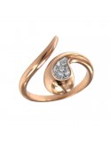 Buonocore - Dew Ring in 18k Rose Gold with Drop and Natural Diamonds - 0