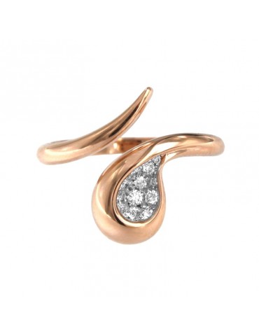 Anello Buonocore - Dew - Oro Rosa 18 carati - Goccia - Diamanti Naturali - 1524A01DP 2