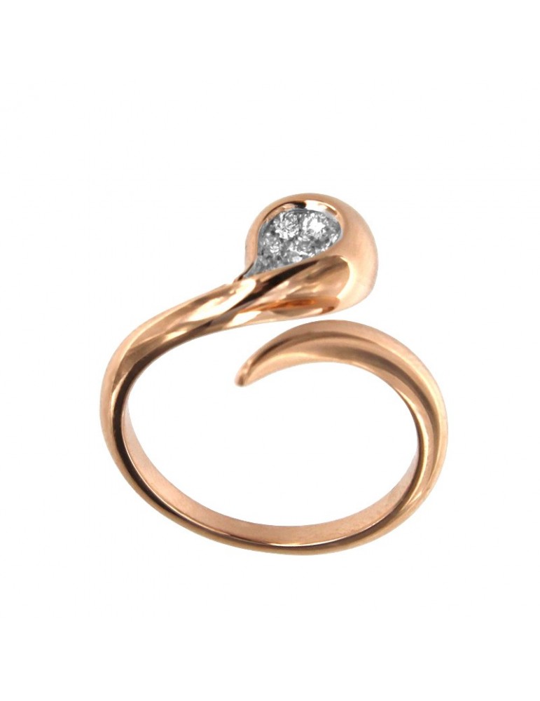 Buonocore - Dew Ring in 18k Rose Gold with Drop and Natural Diamonds - 0