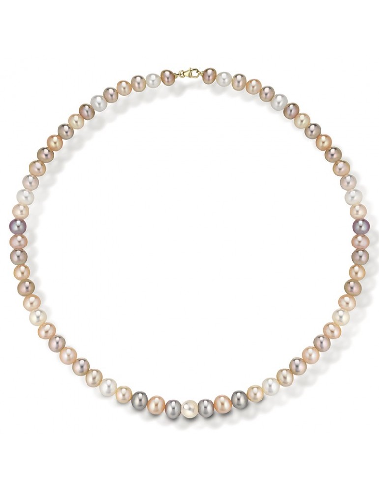 Lelune Classic Woman's Necklace - Young with Multicolor Freshwater Pearls - 0