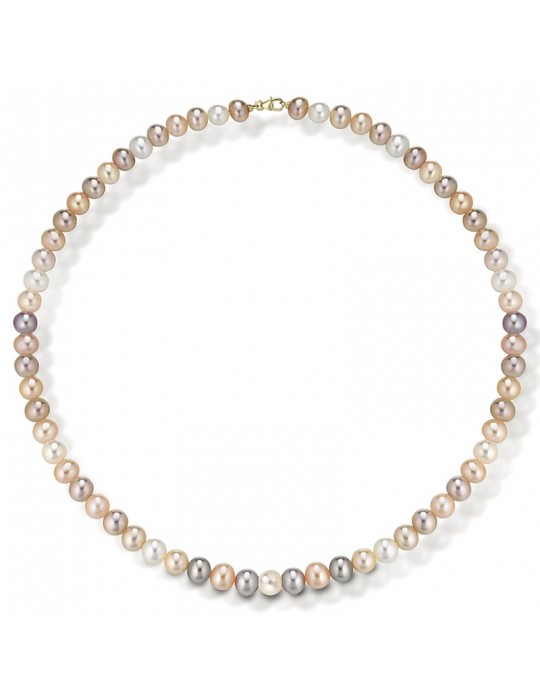 Lelune Classic Woman's Necklace - Young with Multicolor Freshwater Pearls - 0