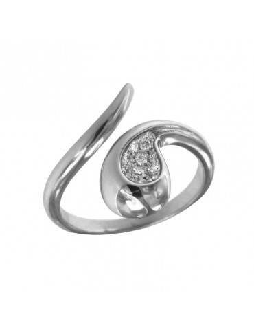 Buonocore - Dew Ring in 18k White Gold with Drop and Natural Diamonds - 0