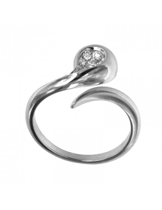 Anello Buonocore - Dew - Oro Bianco 18 carati - Goccia - Diamanti Naturali - 1524A01DW
