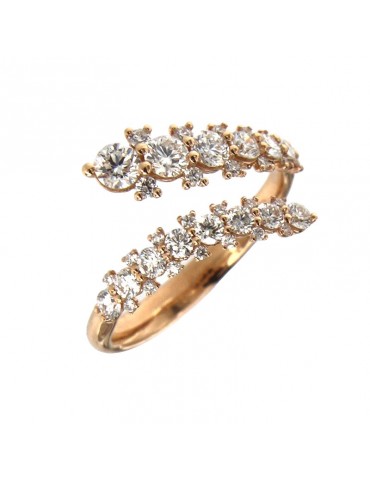 Buonocore Ring - Open in 18k Rose Gold with 1.05 ct White Diamonds - 0