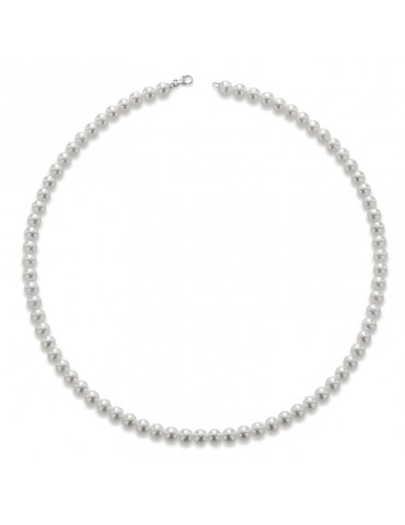 Collana Lelune - Young - Oro Bianco - Perle 7 - 7,5 mm - LLNK752